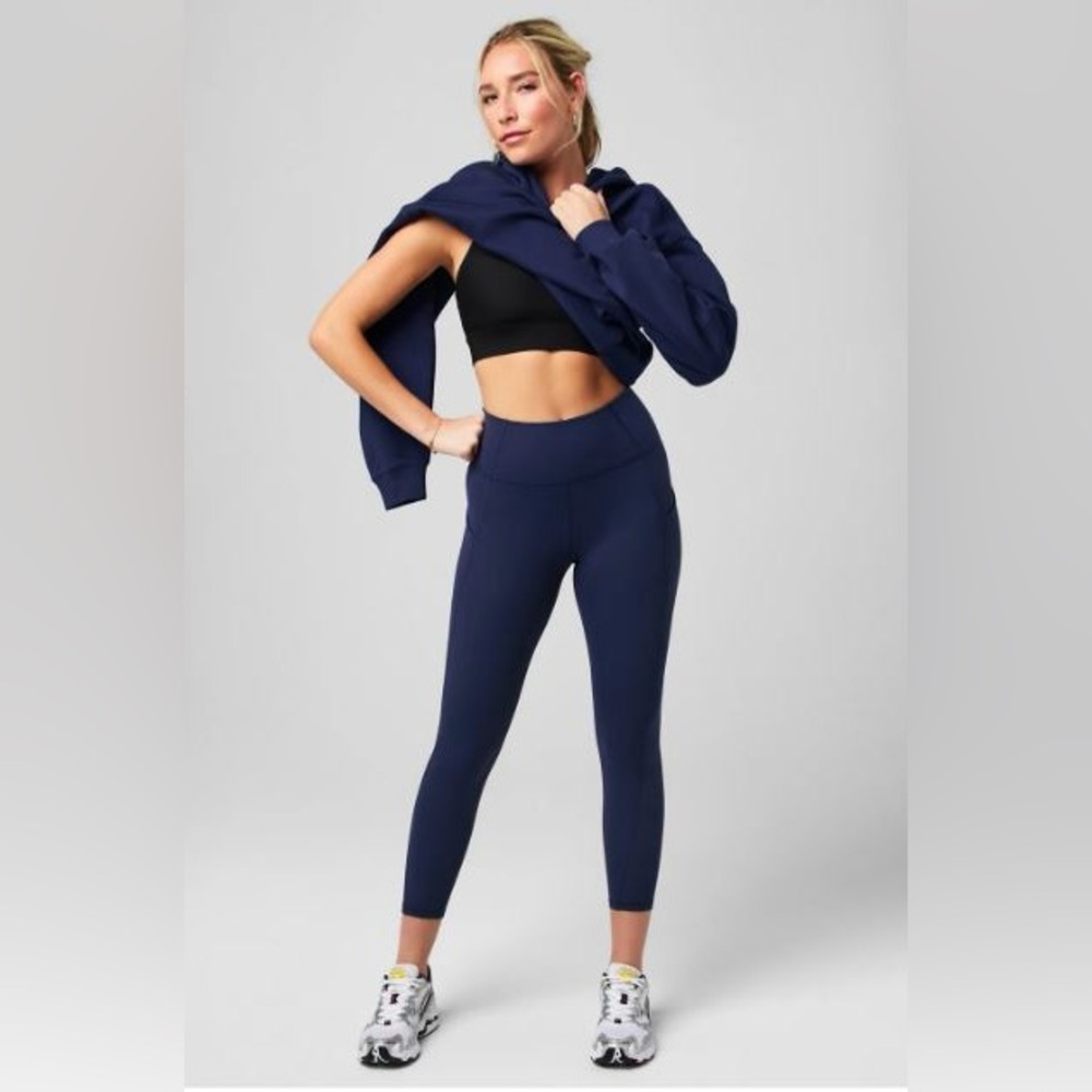 NWT- Fabletics PureLuxe High-Waisted Pocket 7/8 Legging -DEEP NAVY (24”) - New!!
